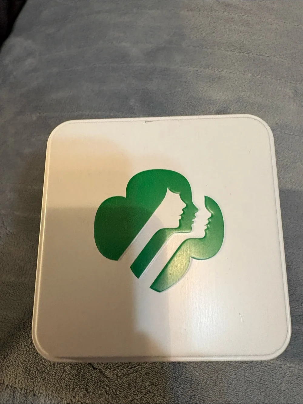 Girl Scout Gold Metal Decorative Square tin